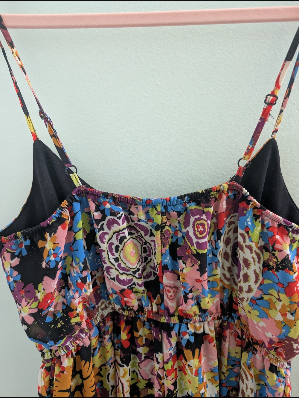 Streetwear Society Floral Maxi Dress - Black Multicolor - Picture 4 of 5